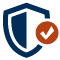 Shield and checkmark icon.